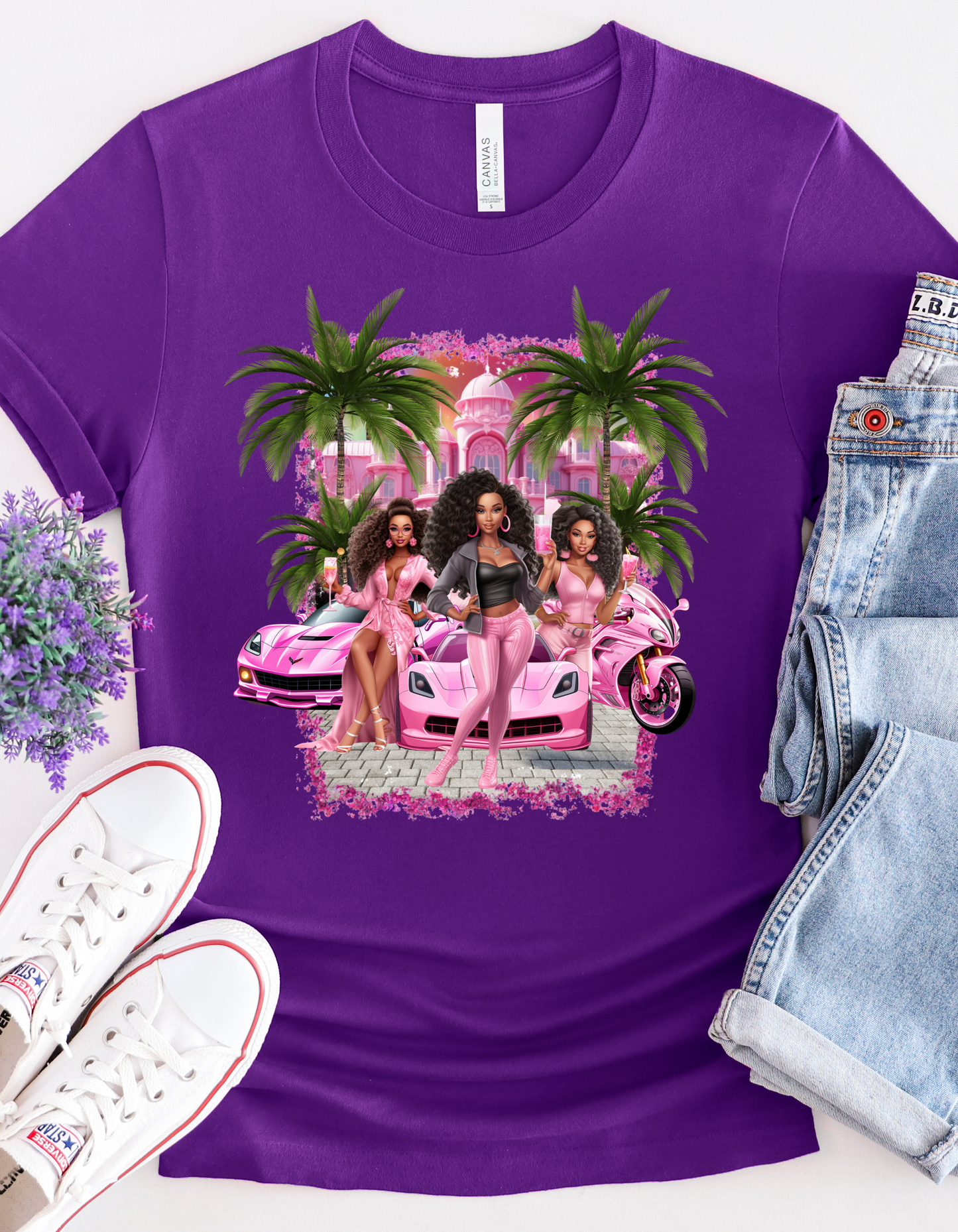 Malibu Pink Baby Doll Theme T-shirt for Women's Birthday Girl Sweatshirt-Perfect for Barb Themed Bachelorette Party Tee