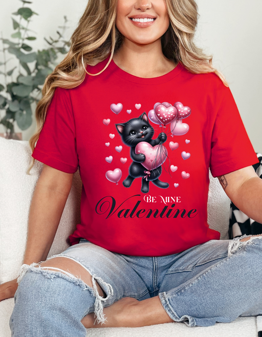 Cat Lover Valentine T-shirt for Women Kitty Mom V-day Shirt