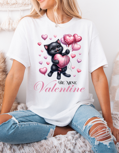 Cat Lover Valentine T-shirt for Women Kitty Mom V-day Shirt