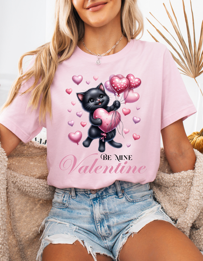 Cat Lover Valentine T-shirt for Women Kitty Mom V-day Shirt