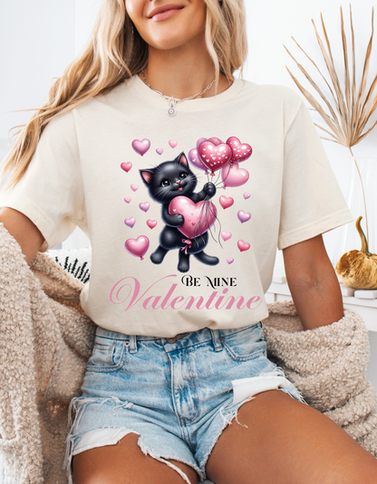 Cat Lover Valentine T-shirt for Women Kitty Mom V-day Shirt