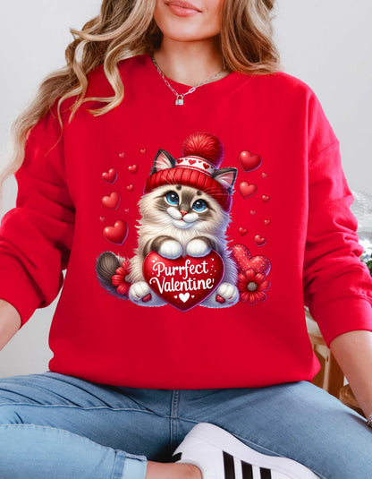 Cat Lovers Valentine Hoodie & Sweatshirt-Perfect V-day Gift for Kitty Mom