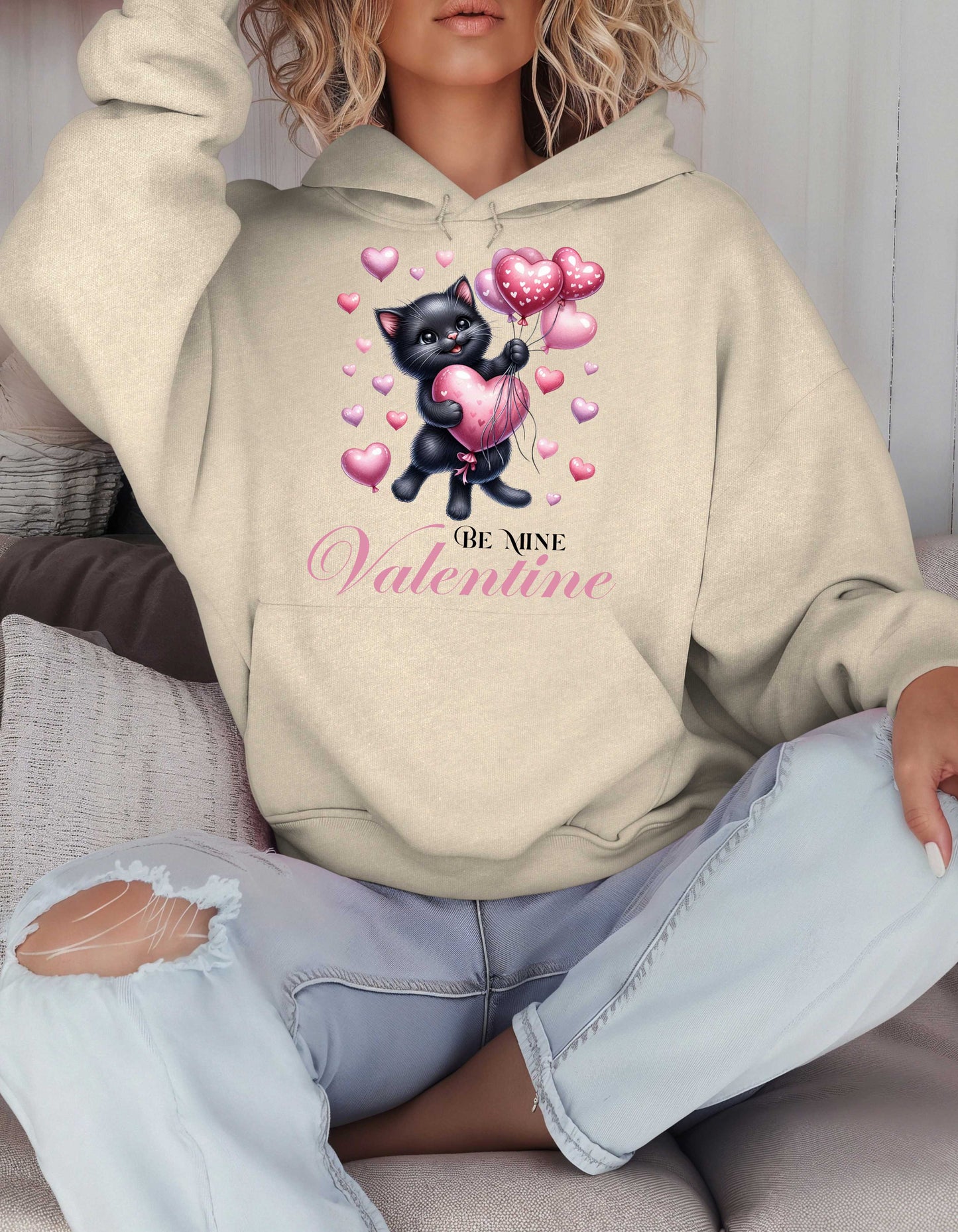 Cat Lover Valentine Hoodie & Sweatshirt for Kitty Mom V-day Gift