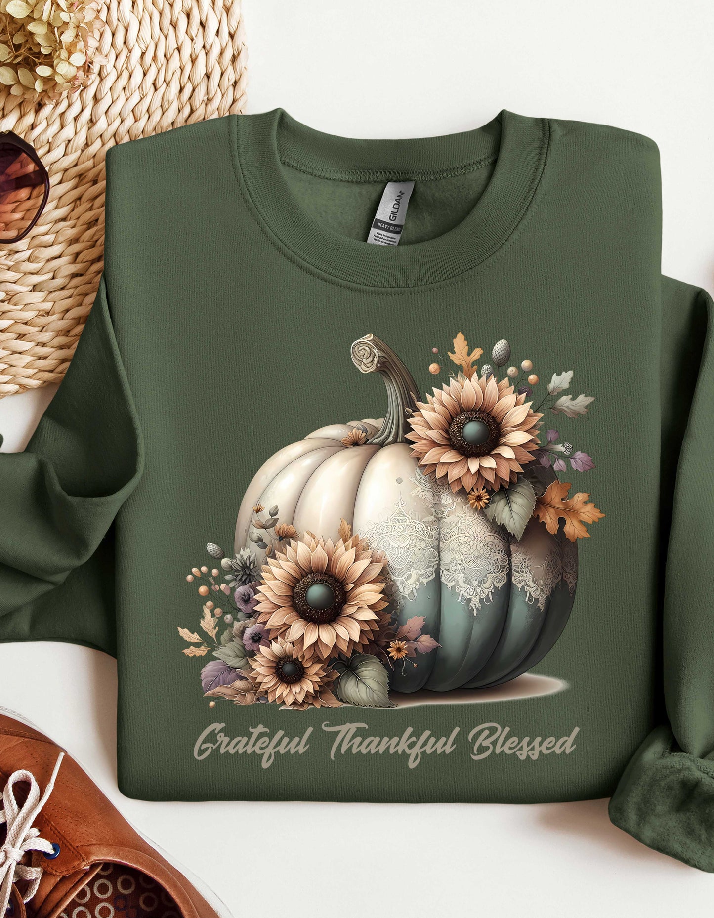 Fall Grateful Thankful Blessed Beige Hoodie Perfect for Thanksgiving Festivities or Any Autumn Occasions