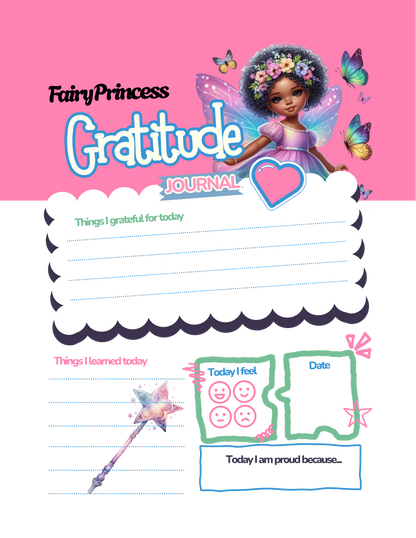 2-in-1 Fairy Princess Gratitude Journal for Girls