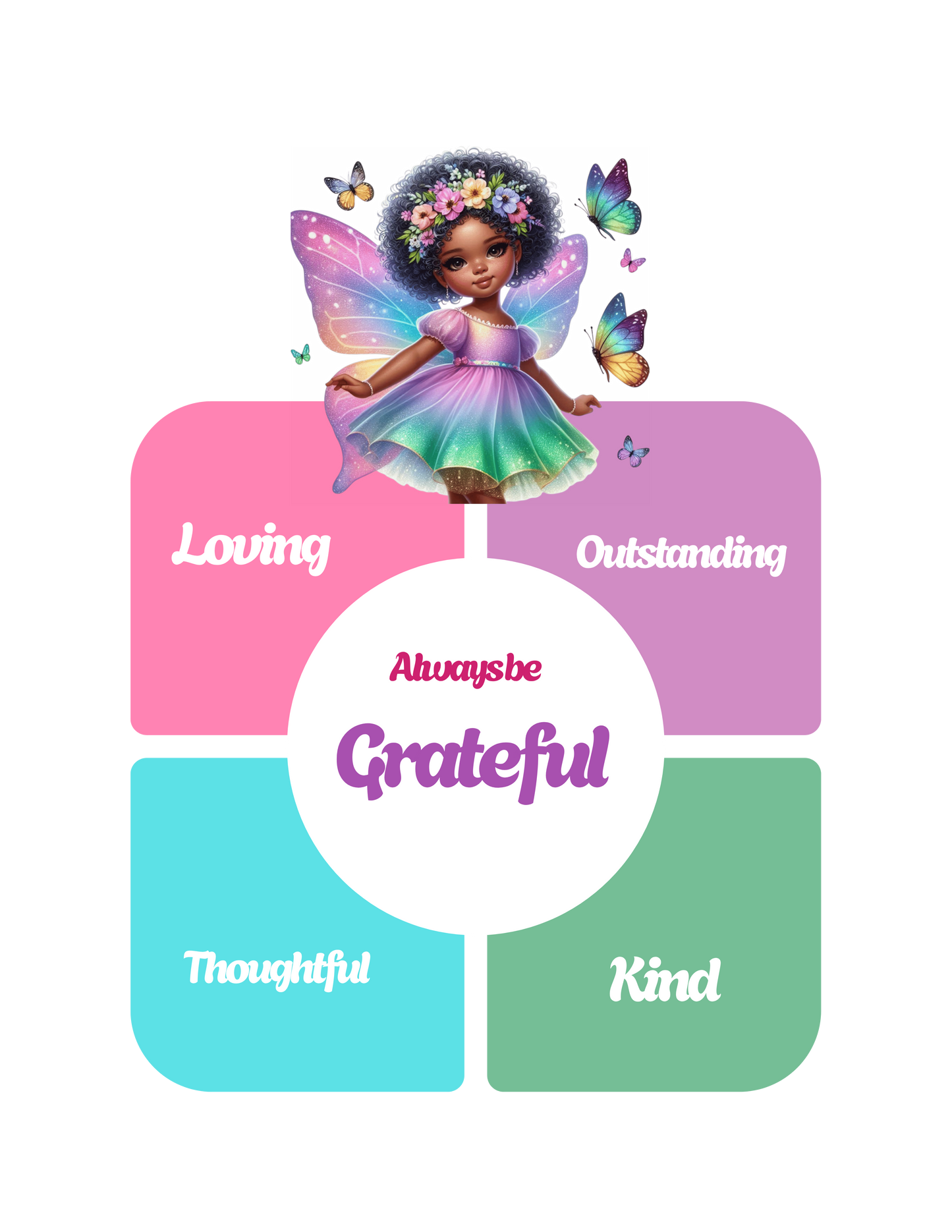 2-in-1 Fairy Princess Gratitude Journal for Girls