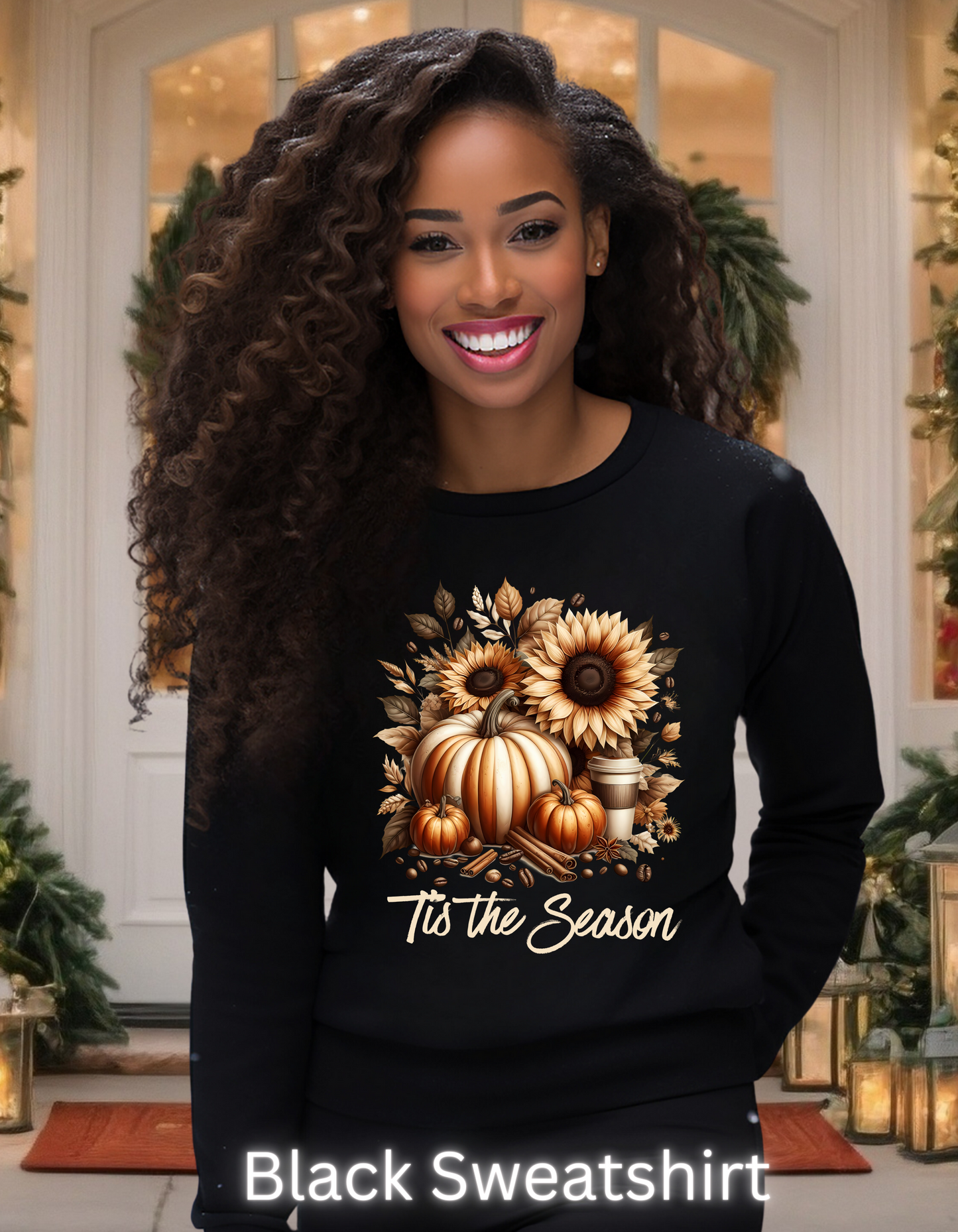 Tis the Season Hoodie-Perfect Thanksgiving Sweatshirt for Mom Fall Vibes Sweater with Pumpkin and Floral Design