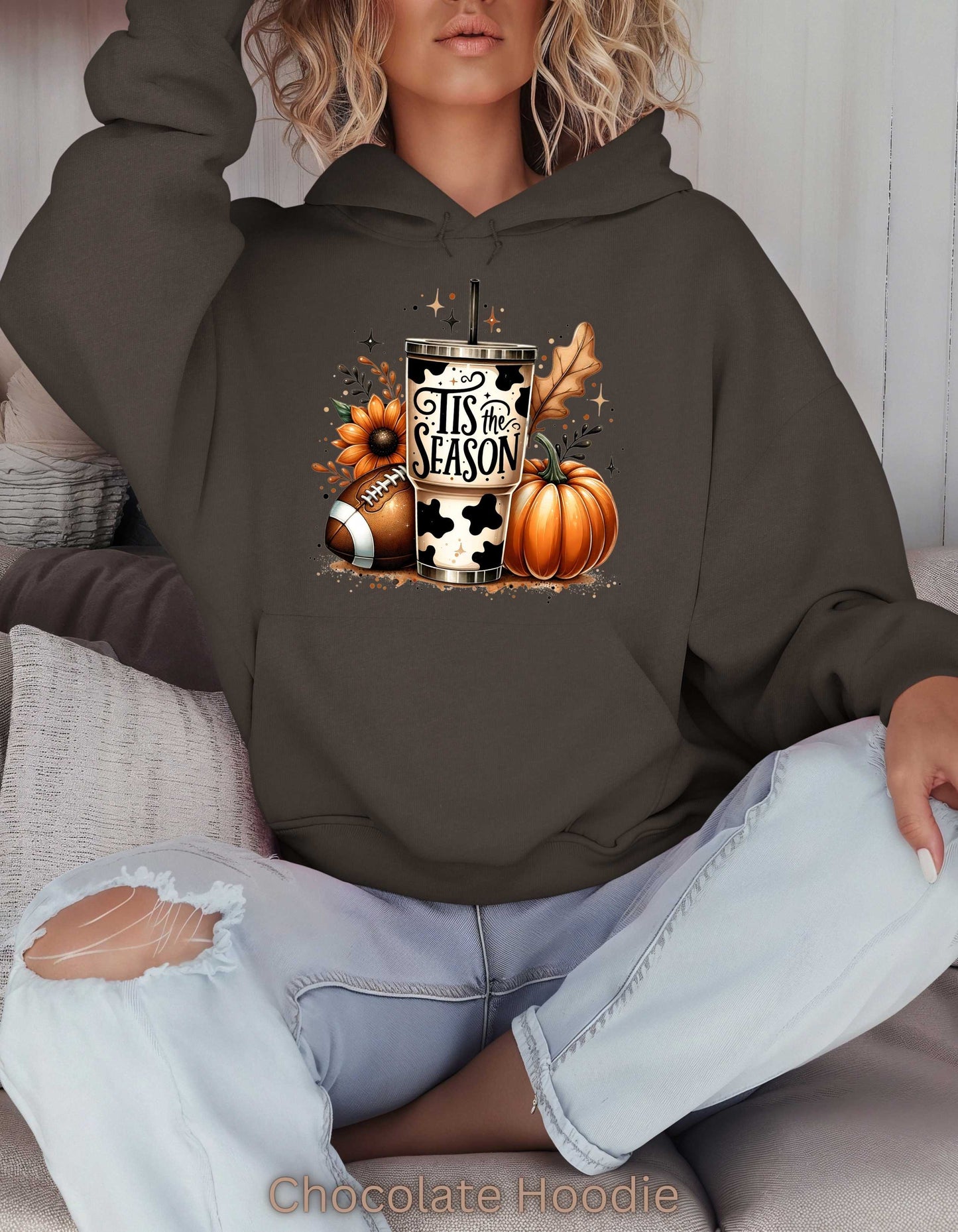 Tis the Season Fall Hoodie-Pefect Thanksgiving Sweatshirt for Mom Game Day Autumn Vibes Sweater