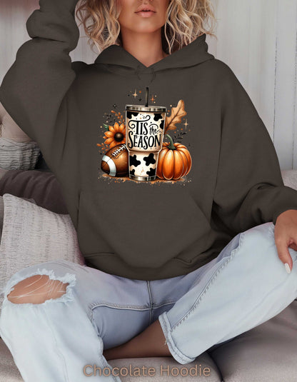 Tis the Season Fall Hoodie-Pefect Thanksgiving Sweatshirt for Mom Game Day Autumn Vibes Sweater