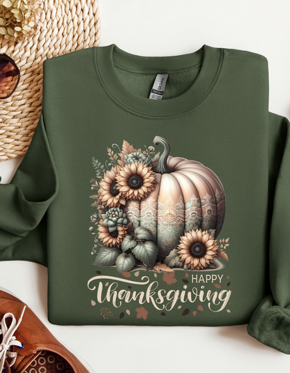 Happy Thanksgiving Hoodie-Perfect Gift for Mom Pumpkin Spice Sweatshirt for Fall Vibes Sweater