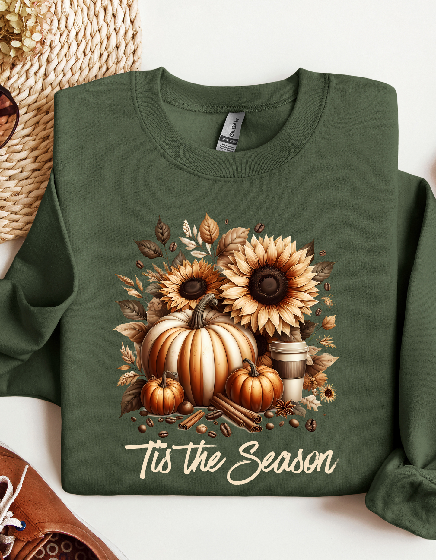 Tis the Season Hoodie-Perfect Thanksgiving Sweatshirt for Mom Fall Vibes Sweater with Pumpkin and Floral Design