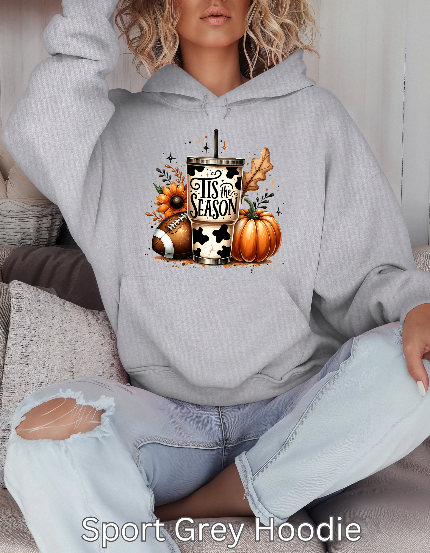 Tis the Season Fall Hoodie-Pefect Thanksgiving Sweatshirt for Mom Game Day Autumn Vibes Sweater