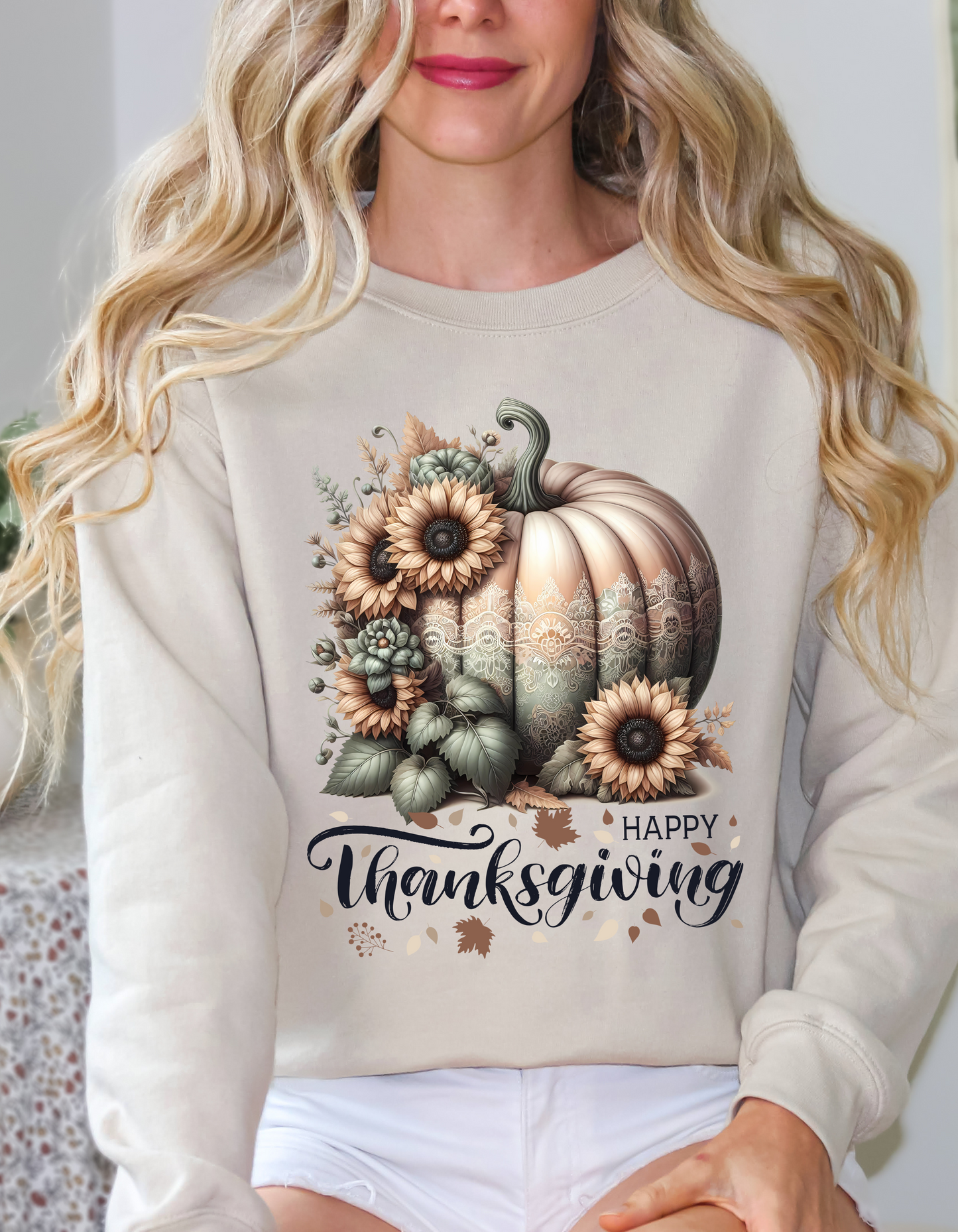 Happy Thanksgiving Hoodie-Perfect Gift for Mom Pumpkin Spice Sweatshirt for Fall Vibes Sweater