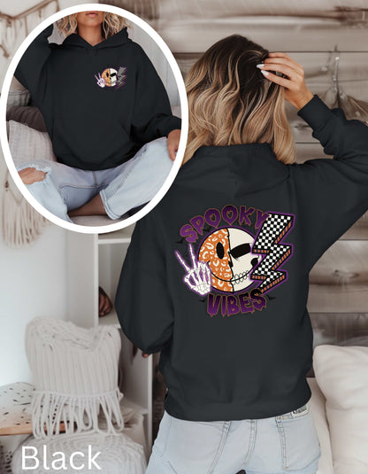 Spooky Vibes Hoodie-Perfect Halloween Sweatshirt for Women Fall Season T-shirt