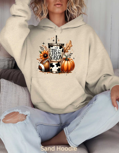 Tis the Season Fall Hoodie-Pefect Thanksgiving Sweatshirt for Mom Game Day Autumn Vibes Sweater