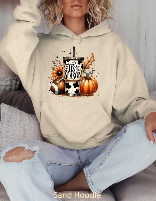 Tis the Season Fall Hoodie-Pefect Thanksgiving Sweatshirt for Mom Game Day Autumn Vibes Sweater