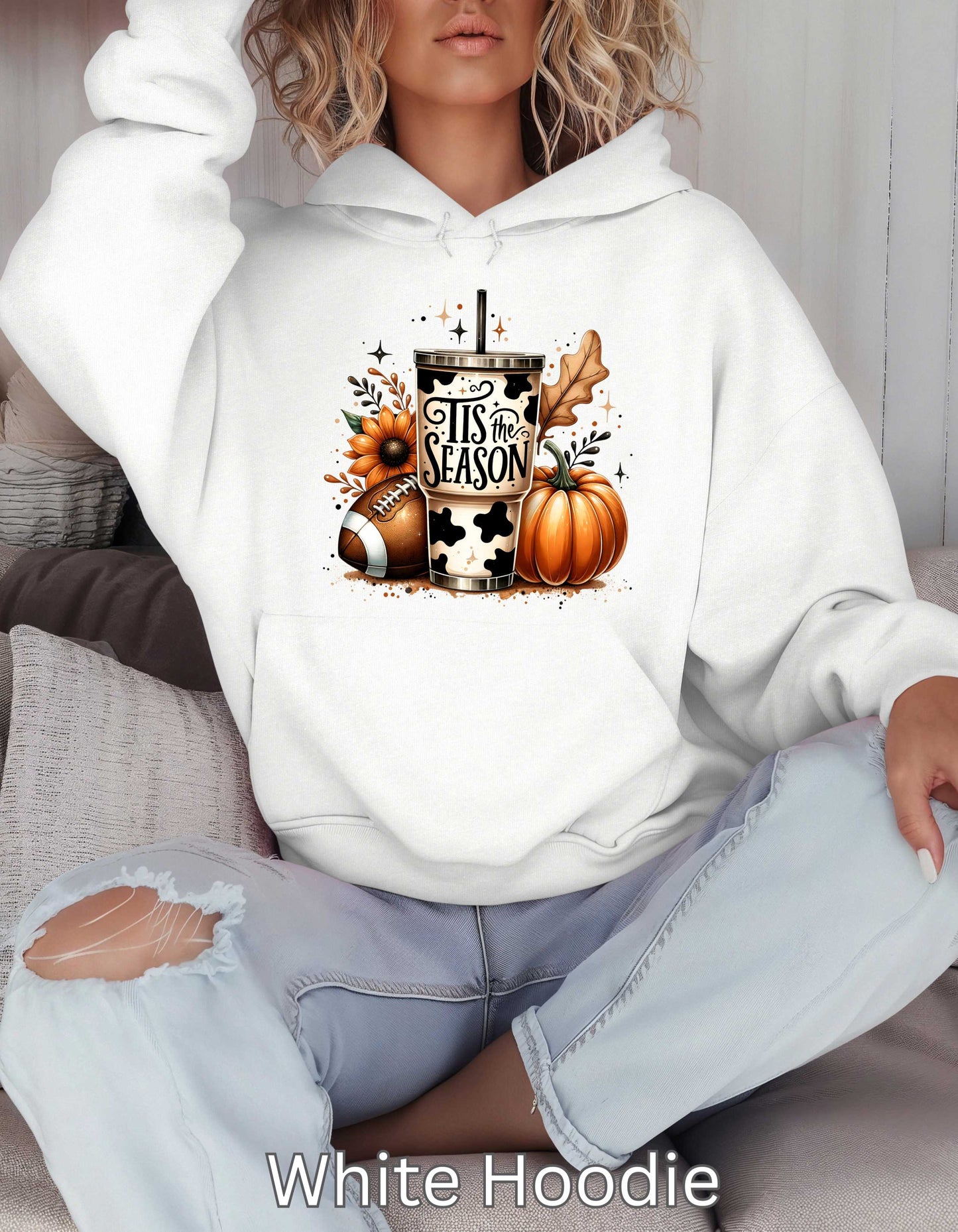 Tis the Season Fall Hoodie-Pefect Thanksgiving Sweatshirt for Mom Game Day Autumn Vibes Sweater