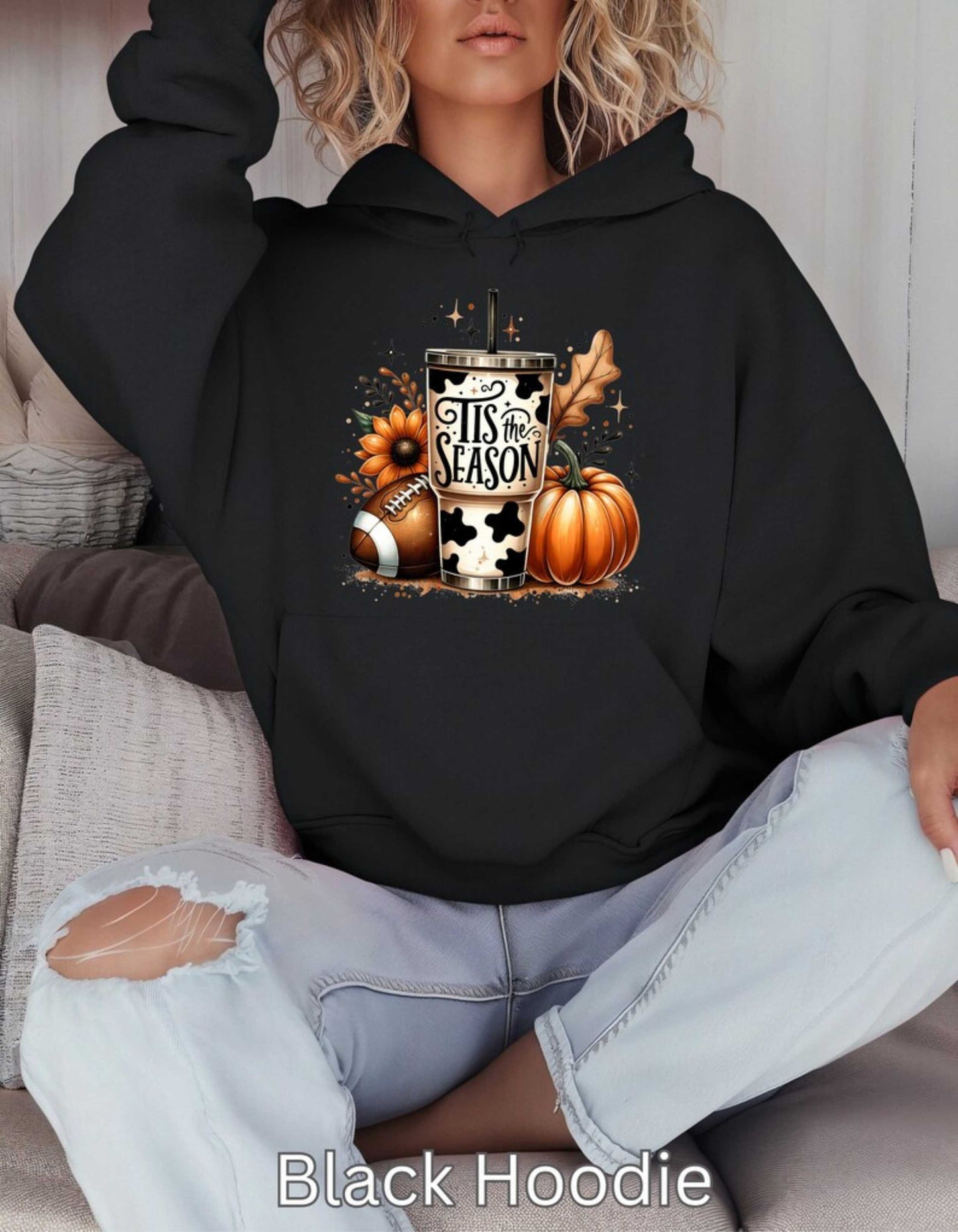 Tis the Season Fall Hoodie-Pefect Thanksgiving Sweatshirt for Mom Game Day Autumn Vibes Sweater