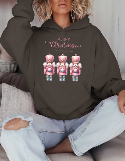 Pink Nutcracker Christmas Hoodie-Perfect for Ballet Lovers Holiday Sweatshirt for Mom White Elephant Gift