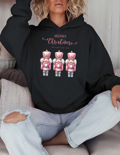 Pink Nutcracker Christmas Hoodie-Perfect for Ballet Lovers Holiday Sweatshirt for Mom White Elephant Gift