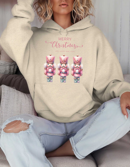 Pink Nutcracker Christmas Hoodie-Perfect for Ballet Lovers Holiday Sweatshirt for Mom White Elephant Gift