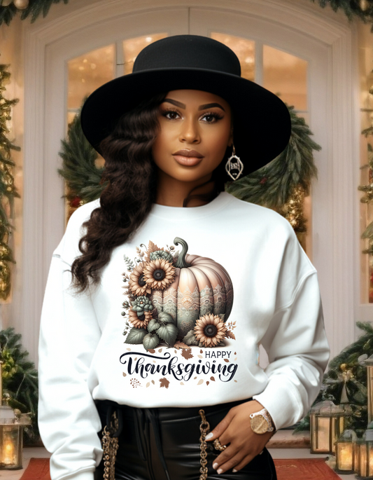 Happy Thanksgiving Hoodie-Perfect Gift for Mom Pumpkin Spice Sweatshirt for Fall Vibes Sweater