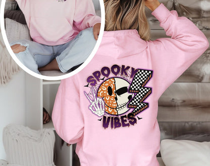 Spooky Vibes Hoodie-Perfect Halloween Sweatshirt for Women Fall Season T-shirt